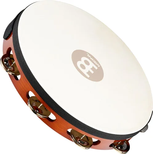 Miniatura 11 de Pandereta Meinl con jingles de acero, una sola fila, no fabricada en China, marrón africano, 2 años de garantía (TA1AB)