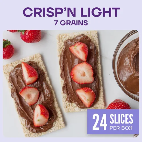 Miniatura 3 de Wasa Crisp'n Light - Pan crujiente de 7 granos, 4.9 onzas (paquete de 4), galletas, ingredientes sin OMG, mezcla de 7 granos, 20 calorías por