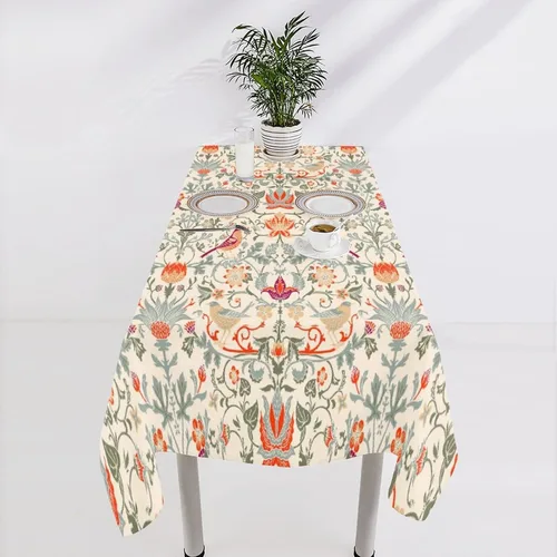 Miniatura 342 de Mantel Floral Retro de Pájaros, Diseño Original Bohemio William Morris Estampado Cubierta de Mesa para Hogar Picnic Fiesta Comedor Cocina William
