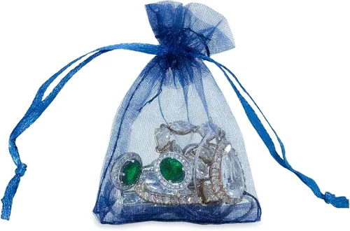 Miniatura 12 de TheDisplayGuys - Paquete de 48 bolsas de regalo de organza transparente negra de 2 x 2-3/4 pulgadas con cordón, bolsas de regalo para joyas, bolsas