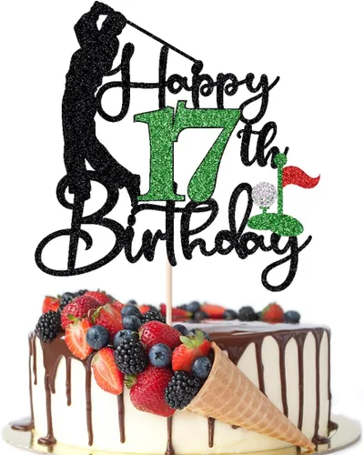 Miniatura 22 de Golf Happy 10th Birthday Cake Topper, Golfer/Sports Themed Birthday or Retirement Cake Decorations,Golf Ten 10 Years Old Ball Player Sport Themed