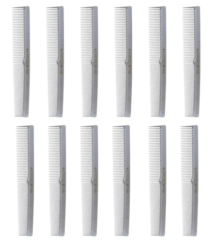 Allegro Combs Juego de 420 peines para el cabello, 12 unidades, peluquero de goma de nitrilo, bolsillo y peines de peinado para estilistas, gris,