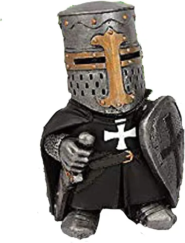 Decoraciones de gnomos de jardín, figuras de estatua de caballero medieval, templario, cruzado, armadura de guardia, patio, césped, decoración Tipo D