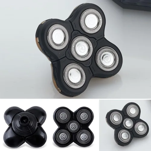 Miniatura 3 de Cabezas de repuesto para afeitadoras eléctricas para hombre, 5 en 1, cabeza de recortadora de cuchilla lavable flotante alternativa reemplazable