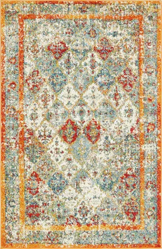 Miniatura 9 de Unique Loom - Alfombra estilo tradicional de Rosso Collection, Polipropileno, Beige/anaranjado