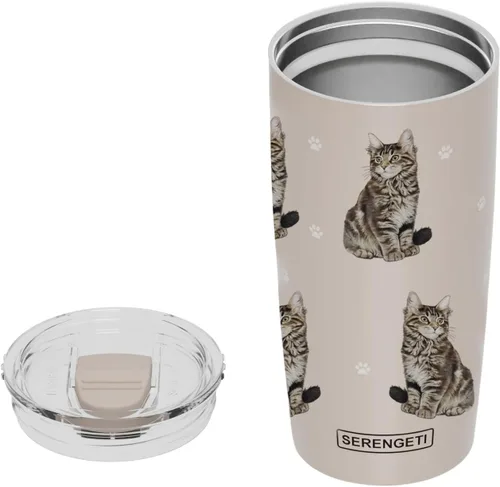 Miniatura 3 de SERENGETI Maine Coon - Vaso aislado al vacío de acero inoxidable de 20 onzas con tapa a prueba de derrames, impresión 3D, taza de viaje aislada