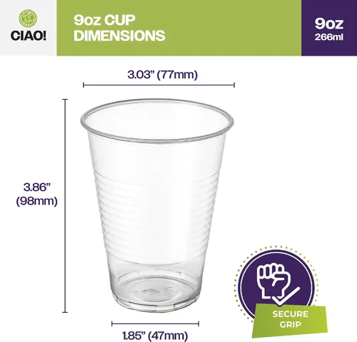 Miniatura 4 de CIAO! Vaso desechable acanalado de polipropileno de 9 oz (caja de 1,000)