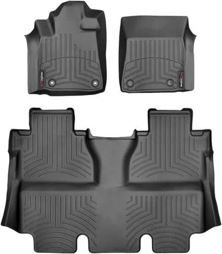 Weathertech Revestimientos de suelo personalizados para Toyota Tundra - 1ª y 2ª fila (444081-440938), negro