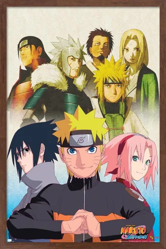 Miniatura 7 de Trends International Naruto Shippuden - Póster de pared de arte clave, 14.725 x 22.375 pulgadas, versión enmarcada de madera de granero