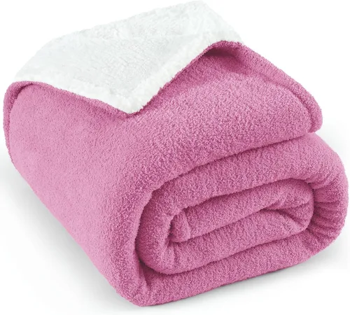 Manta de forro polar sherpa ultrasuave de 60 x 80 pulgadas, tamaño individual, manta de punto acogedora y cálida de 480 GSM para invierno, manta