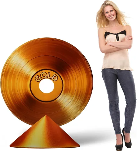 Miniatura 8 de Vicenpal Disco de vinilo de 3.7 pies de los años 50 y 70 con recortes de cartón, tamaño real, de los años 50, decoración de fiesta, telón de fondo