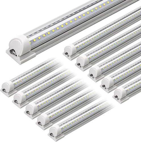 Miniatura 20 de Barrina T8 Luz LED para Taller 4 Pies, 40W 5500LM 5000K, Cubierta Transparente, Luces de Techo para Garaje, Lámpara LED en Forma de V, Luces