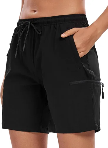 LXNMGO Pantalones cortos tipo cargo de senderismo para mujer de 7 pulgadas de secado rápido ligeros de verano para exteriores con bolsillos con