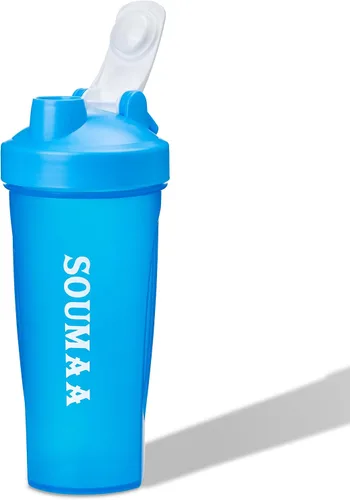 Miniatura 3 de Botella mezcladora de proteínas de 20 onzas, sin BPA, duradera, a prueba de fugas con tapa de bloqueo y bola mezcladora de acero inoxidable