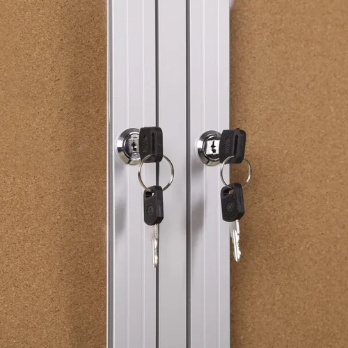 Miniatura 6 de INNOVART Tablero de anuncios cerrado de 96 x 48 pulgadas, tablero de anuncios de corcho con cerradura con marco de aluminio, tablero de anuncios