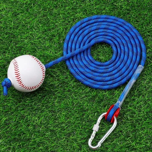 Miniatura 8 de TOBWOLF Entrenador de bateo de béisbol, sóftbol, bateo, entrenamiento de práctica de bateo, ayuda al béisbol en una cuerda, equipo de práctica