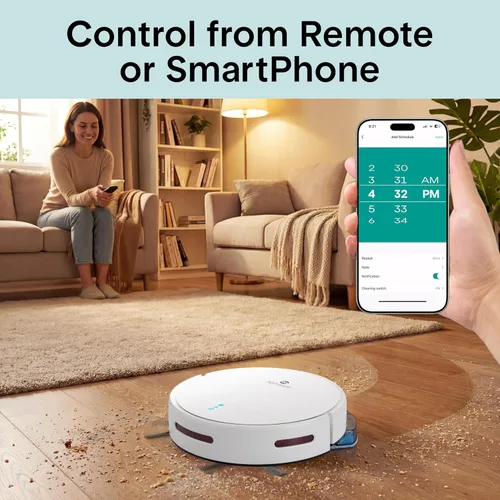 Miniatura 6 de SereneLife Robot aspirador automático y trapeador, control de aplicación, 3 modos de limpieza, sensores inteligentes anticaídas, carga automática
