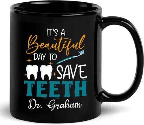 Miniatura 21 de Taza de café con texto en inglés "A Truly Great Dentist Is Hard To Find Difficult", taza de café negra de 11 onzas y 15 onzas, regalo personalizado