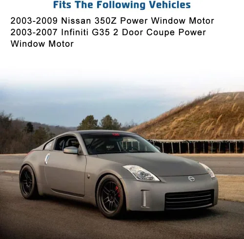 Miniatura 4 de Motor de elevación de ventana delantera izquierda del lado del conductor de repuesto para Nissan 350Z 2003-2009 2003-2007 Infiniti G35 2 puertas