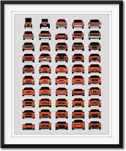 Miniatura 14 de Custom Car Posters Handmade Poster compatible with Ford Evolution Print Wall Art Décor of the Best of Ford Generations - American, 8x10 Satin Print