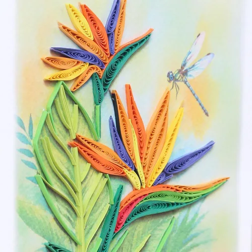 Miniatura 3 de KingKraft Tarjeta de felicitación de pájaro del paraíso Quilling, tarjeta de cumpleaños, tarjeta de aniversario para esposa, marido, tarjeta