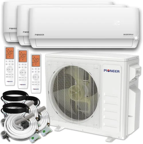 Miniatura 11 de Quad Split 36000 BTU 3-Ton Quantum Ultra Wi-Fi 22.5 SEER Energy-Star Multi (4) Zona Montaje en Pared Aire Acondicionado Bomba de calor 230 voltios