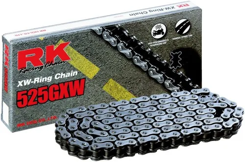 Miniatura 2 de RK Racing Chain BL52GXW-12 - Cadena de anillos XW de 12 eslabones negros y dorados con eslabones de conexión, Dorado
