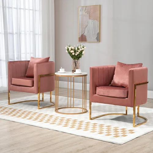 Miniatura 14 de Moderno sillón de terciopelo con almohada lumbar, silla tapizada de mediados de siglo para sala de estar, dormitorio, sofá individual, silla