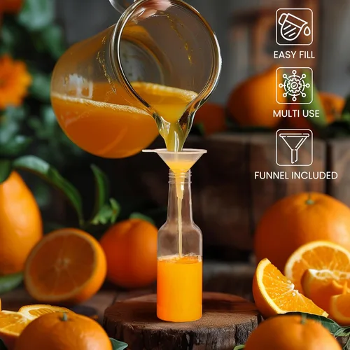 Miniatura 3 de BELLE VOUS Botellas pequeñas de licor (paquete de 24) – Botella de alcohol vacía de plástico reutilizable de 5 onzas líquidas con tapa de rosca