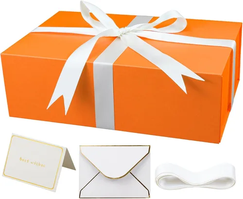 Miniatura 14 de YINUOYOUJIA Cajas de regalo rosadas con tapa, 14"x9"x4.5" Caja de regalo magnética con cinta, tarjetas y sobres para regalos, ideal para bodas