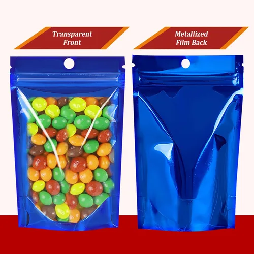 Miniatura 2 de Paquete de 100 bolsas de Mylar a prueba de olores con cremallera resellable y ventana transparente, bolsas de papel de aluminio a prueba de olores