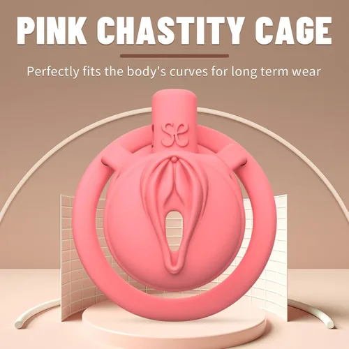 Miniatura 2 de LockLove - Dispositivos de castidad masculina para pene, jaula para el pene, impresa en 3D, vagina realista, jaula de castidad rosa con cerradura
