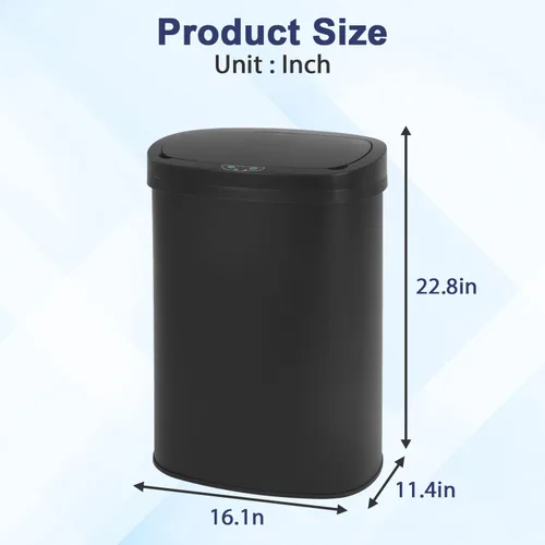 Miniatura 2 de Basurero de cocina con sensor de movimiento automático con tapa, cubo de basura sin contacto de 50 litros/13 galones, cubo de basura impermeable