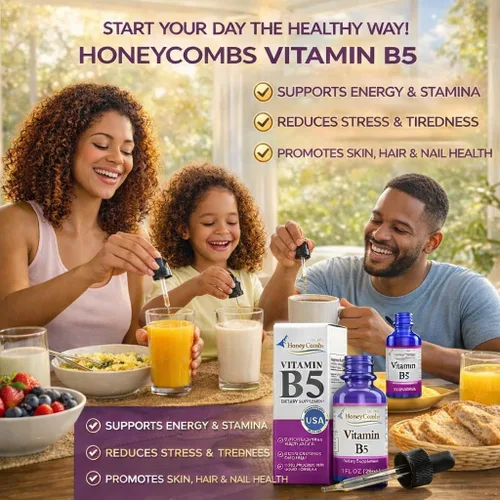 Miniatura 6 de Vitamina B5 Gotas de ácido pantoténico 500% DV Líquido B5 Suplemento Vegano Vitamina B Complejo Líquido Rápida Absorción Rápida Gotas Líquidas Apoyo