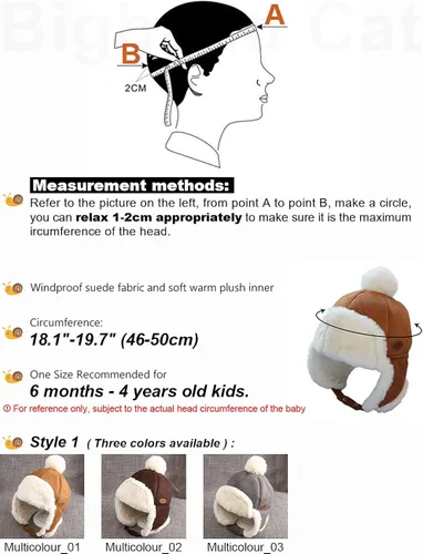 Miniatura 6 de IIG Gorra de soldado de invierno Ushanka con orejeras unisex para niños