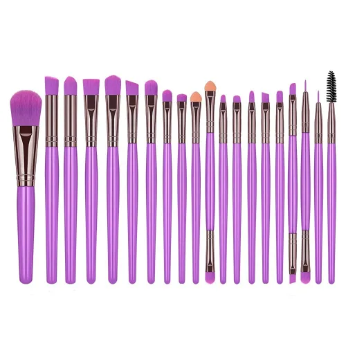 Miniatura 7 de MELADY Conjunto de brochas de maquillaje, 20 piezas, multifuncionales, para polvo cosmético, base, sombra de ojos, delineador de ojos, labios, rosado