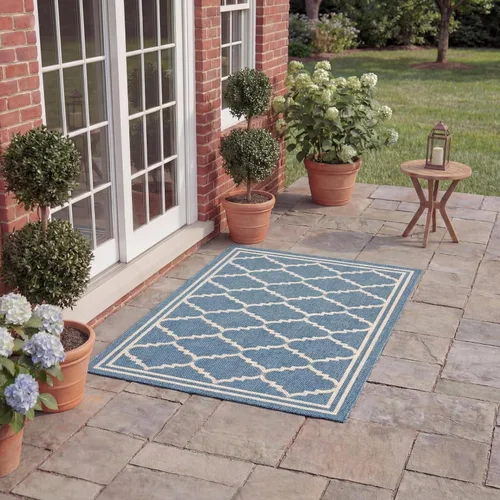 Miniatura 37 de SAFAVIEH Alfombra lavable para exteriores, colección Courtyard de 2.3 x 6.7 pies, color negro y crema, no desprende pelusa y de fácil limpieza