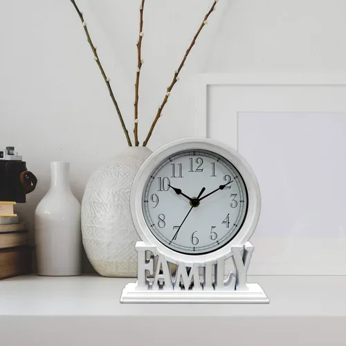 Miniatura 6 de Reloj de sobremesa de 6.5 pulgadas, estilo vintage, sin tictac, funciona con pilas, con movimiento de cuarzo, vidrio HD para niños, dormitorio, sala