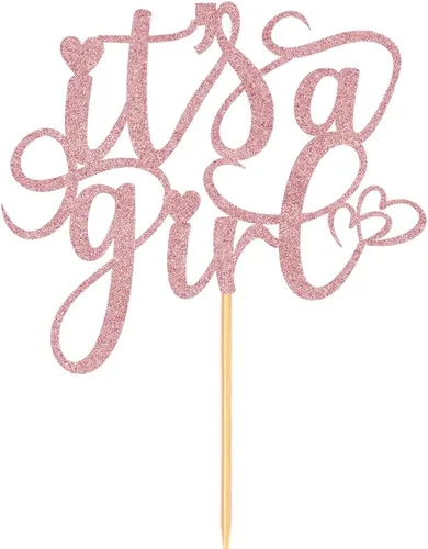Miniatura 2 de Decoración para tartas con texto en inglés "It's a Girl" para baby shower, revelación de género, suministros para fiesta de primer cumpleaños