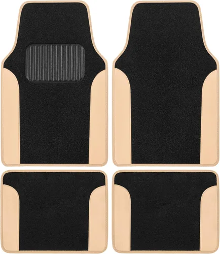 Miniatura 10 de Alfombrillas de piso de alfombra para trabajo pesado beige delanteras y traseras, forros universales para automóvil, SUV, camioneta y camión, 100 MB