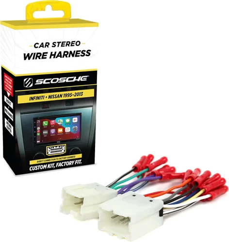 Scosche NN03BCB Arnés de cableado de radio del mercado de accesorios con conectores de crimpado para Infiniti, Nissan y Suzuki 1995-12 seleccionados