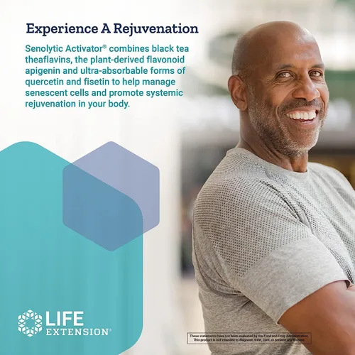 Miniatura 7 de Life Extension Regenerador celular NAD+, Resveratrol Elite, activador senolítico con quercetina, fisetina, teaflavinas para la salud celular, 30