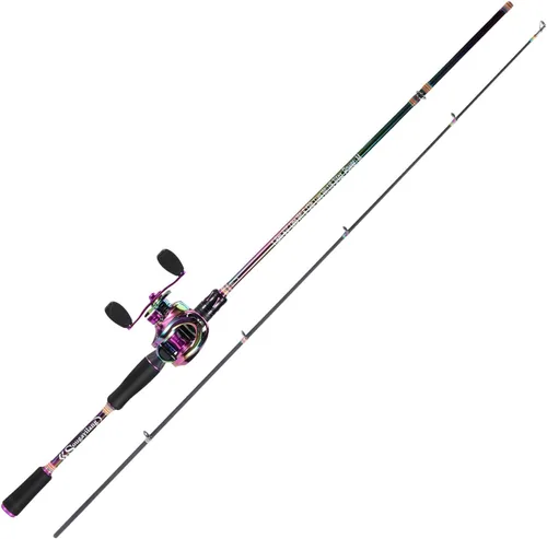 Miniatura 2 de Sougayilang Combo de caña de pescar y carrete, caña de pescar mediana con carrete de cebo combo, combo de pesca de 2 piezas Varilla de fundición