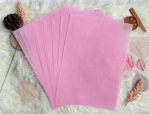 Miniatura 2 de 50 hojas A4 de fibra natural de morera, hojas de papel de morera, papel Washi, diseño de papel para manualidades, suministros de origami, Tono Pastel