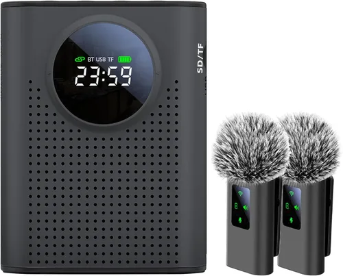 Miniatura 10 de S67 amplificador de voz recargable micrófono inalámbrico para profesores aula, mini solapa Lavalier micrófono clip magnético, altavoz Bluetooth