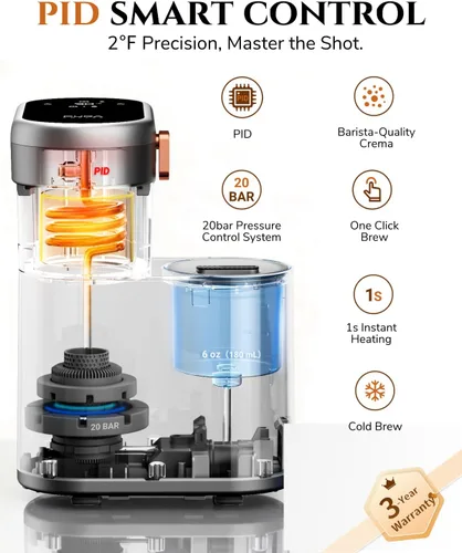 Miniatura 5 de C1 - Mini máquina de café expreso compacta con café molido, cafetera portátil recargable, pequeña máquina de espresso eléctrica para viajes