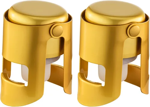 Miniatura 15 de Tapones de champán con protector de champán de acero inoxidable con silicona de grado alimenticio a prueba de fugas que se mantienen frescos, Negro