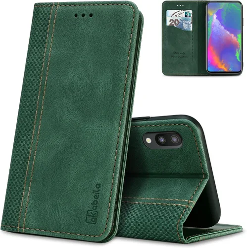 Miniatura 12 de AKABEILA Para Samsung A5 2017 Cartera Funda de Tarjeta de Crédito Titular Cierre Magnético Kickstand PU Cuero A Prueba de Golpes Flip Folio Libro