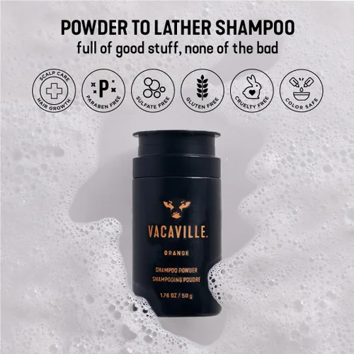 Miniatura 5 de Vacaville Beauty Powder Shampoo for Hair Growth, Orange Scented Waterless, Eco Friendly & Travel Shampoo Natural Vegan Formula for Thinning Hair