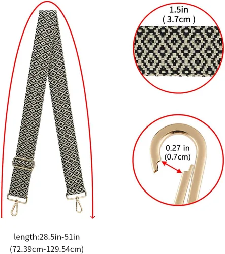 Miniatura 475 de ZOOEASS - Correa de repuesto para cartera, para colgar en el hombro o para cruzar, ancha y ajustable, de lona